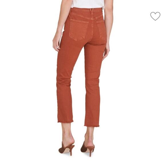 Veronica Beard Carly Raw Hem Kick-Flare Jean Rust 26 - Picture 3 of 11